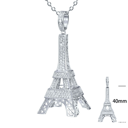 wholesale bling cz diamond custom Tower pendant